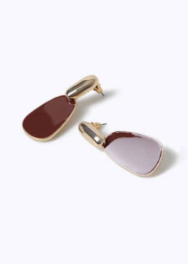 Muse Gold And Red Drop Earring