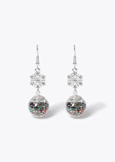 Muse Silver Christmas Ball Shaker Earring