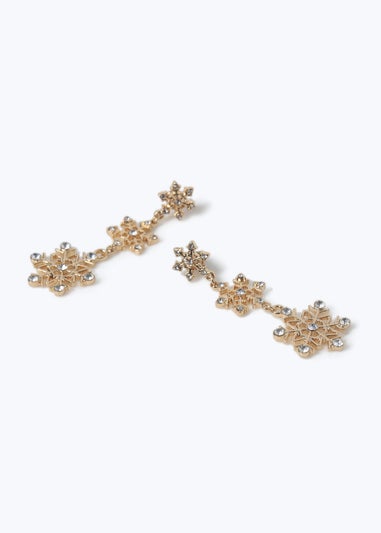 Muse Gold Christmas Multi Snowflake Earring