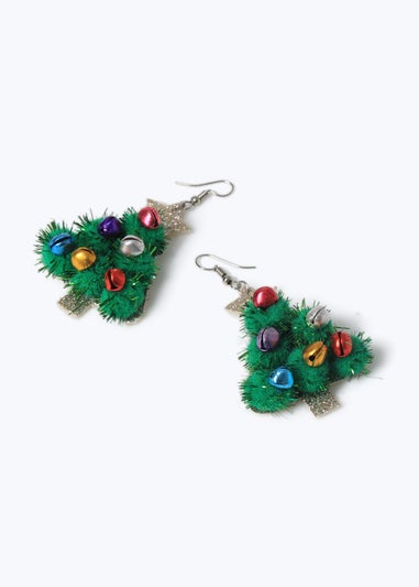 Muse Green Christmas Novelty Tree Earring