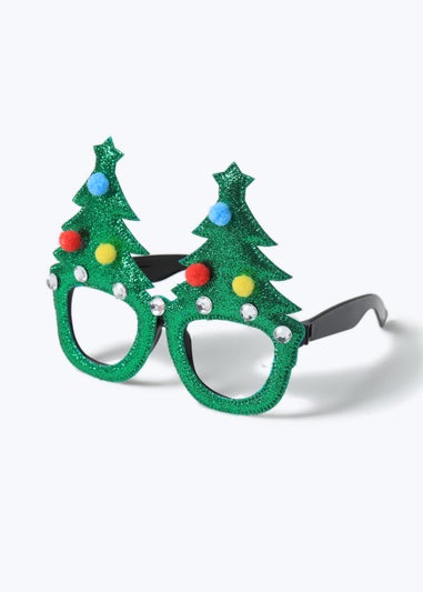 Muse Girls Green Christmas Tree Glasses