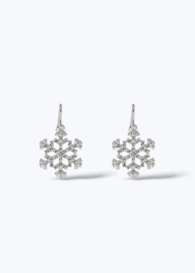 Muse Christmas Snowflake Earring Silver