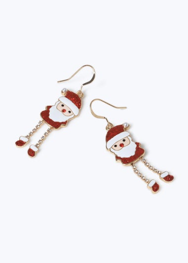 Muse Gold Christmas Santa Earrings