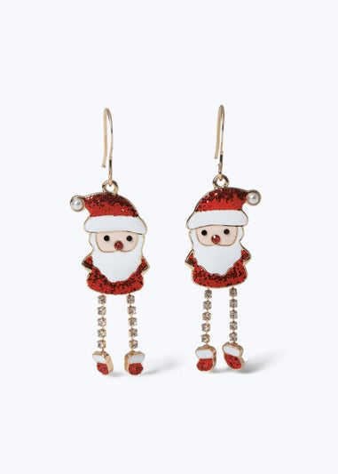 Muse Gold Christmas Santa Earrings