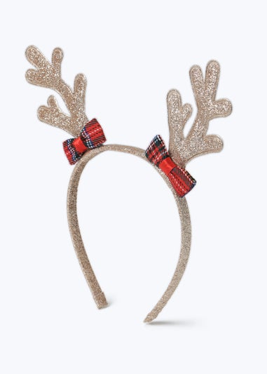 Muse Girls Gold Christmas Antler Headband