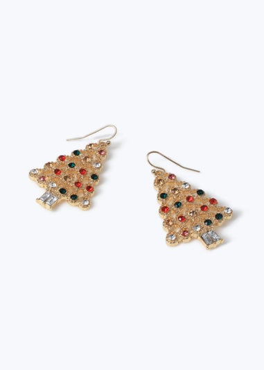 Muse Gold Christmas Tree Earrings