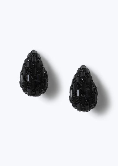 Muse Black Mosaic Crystal Domed Stud Earring