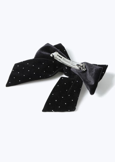 Muse Black Velvet Sparkle Hair Bow