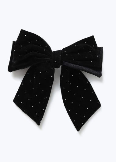 Muse Black Velvet Sparkle Hair Bow