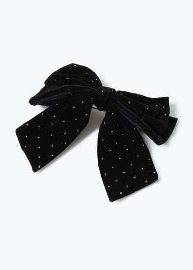 Muse Black Velvet Sparkle Hair Bow