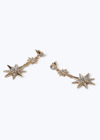 Muse Gold Sparkle Large Star Drop Earring