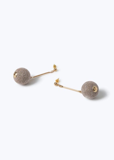 Muse Gold Bar Drop Sparkle Thread Earring