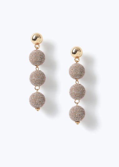 Muse Gold Sparkle Thread 3 Drop Earring