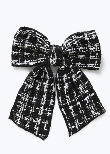 Muse Black Tweed Hair Bow