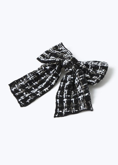 Muse Black Tweed Hair Bow