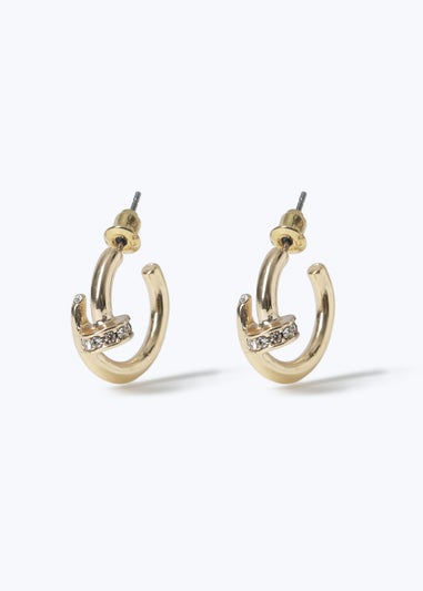 Muse Gold Nail Style Hoop Earring