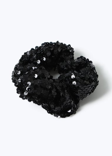 Muse Black Sequin Scrunchie