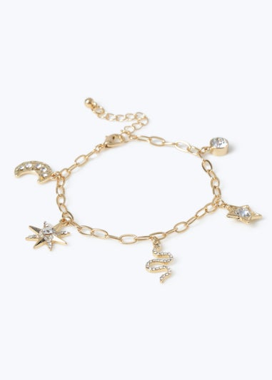 Muse Sun and Moon Charm Bracelet Gold