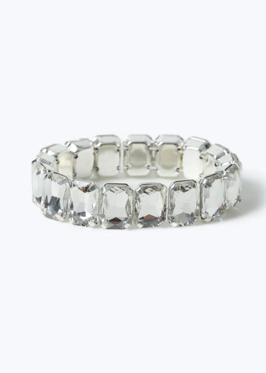 Muse Crystal Stretch Bracelet Silver