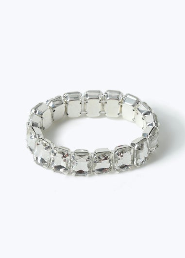 Muse Crystal Stretch Bracelet Silver