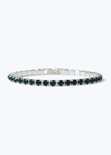 Muse Green Tennis Bracelet Silver