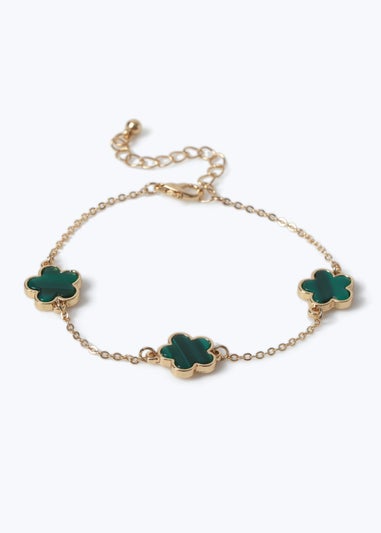 Muse Green Gold Flower Bracelet