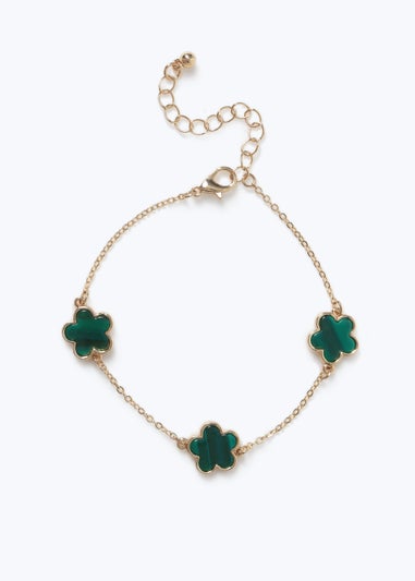 Muse Green Gold Flower Bracelet