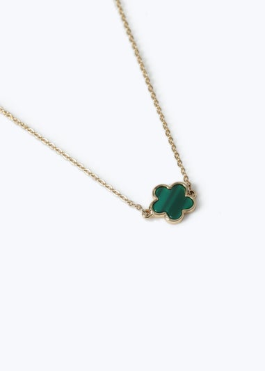 Muse Green Gold Flower Necklace