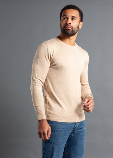 French Connection Camel Crew Neck Knitted Jumper