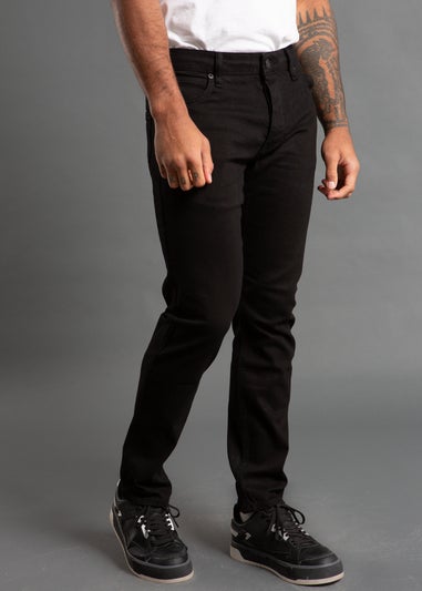 French Connection Black Cotton Slim Fit Stretch Jeans