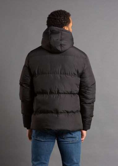 French Connection Black Hooded Neck Puffer Jacket with High Neck