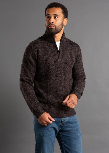 French Connection Charcoal Cable Knit Jumper