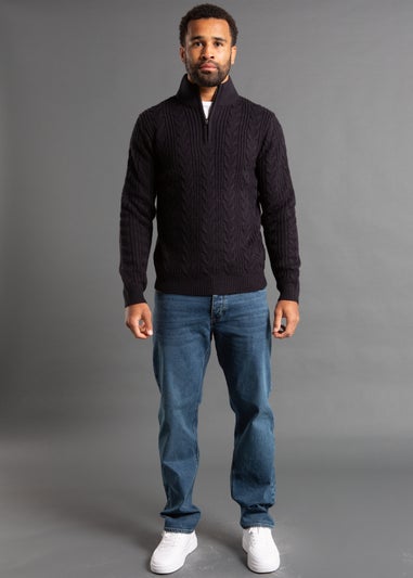 French Connection Navy Cable Knit Jumper