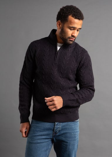 French Connection Navy Cable Knit Jumper