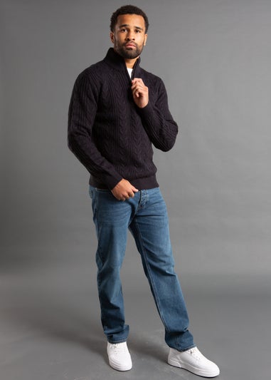 French Connection Navy Cable Knit Jumper