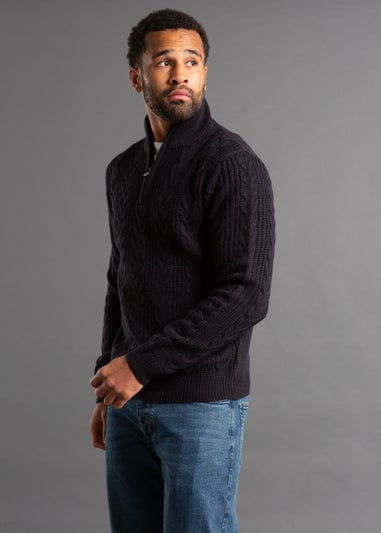 French Connection Navy Cable Knit Jumper