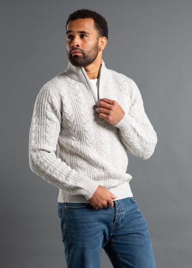 French Connection Ecru Cable Knit Jumper