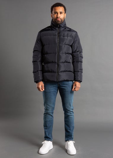 French Connection Black Funnel Neck Puffer Jacket