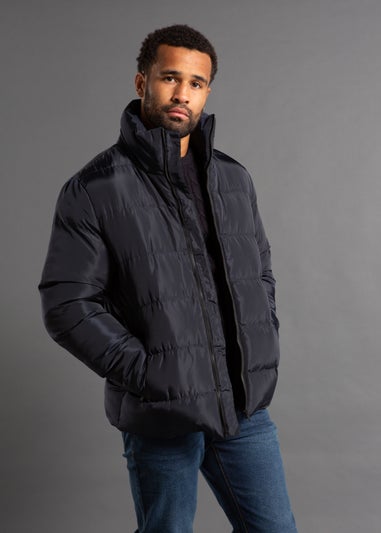 French Connection Navy Funnel Neck Puffer Jacket