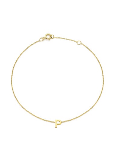 Golden Moments 9ct Yellow Gold Mini 'H' Initial Bracelet