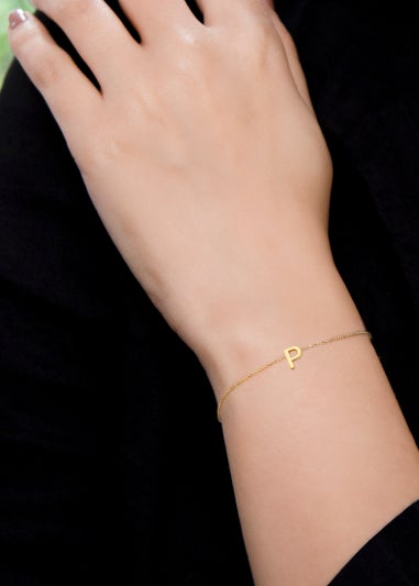 Golden Moments 9ct Yellow Gold Mini 'H' Initial Bracelet