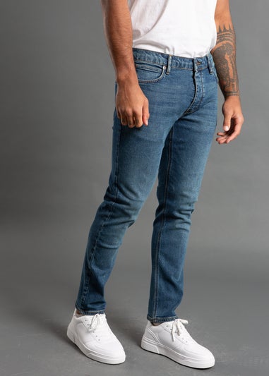 French Connection Blue Cotton Slim Fit Stretch Jeans