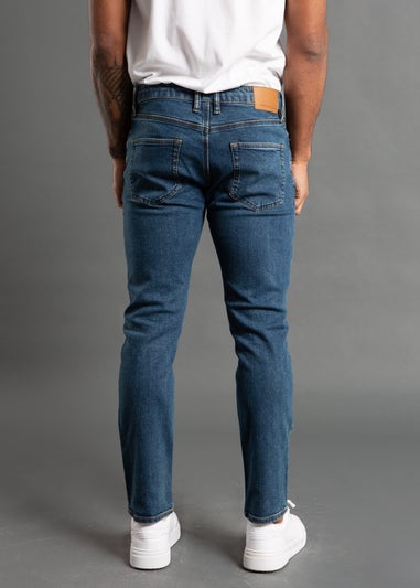 French Connection Blue Cotton Slim Fit Stretch Jeans