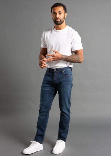 French Connection Denim Blue Cotton Slim Fit Stretch Jeans