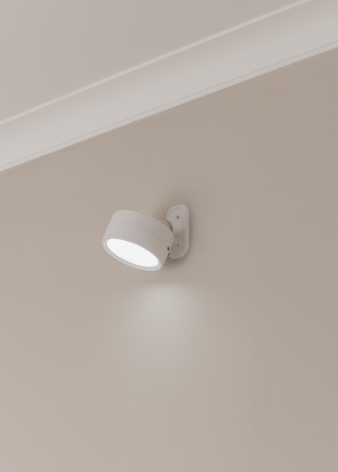 ValueLights Pair of Matte White Wall Light Integrated LED (4.5cm x 7.5cm x 7.5cm)