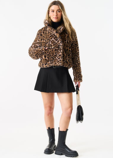 Gini London Brown  Animal Fur Short Jacket