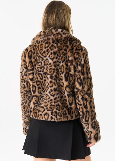 Gini London Brown  Animal Fur Short Jacket