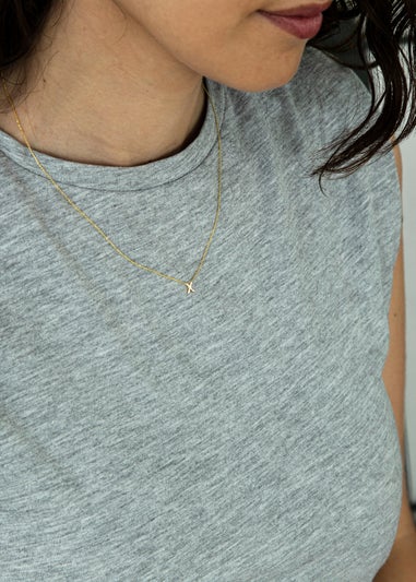 Golden Moments 9ct Yellow Gold Mini 'X' Initial Necklace