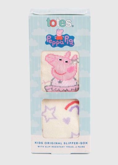 Totes Peppa Pig Childrens Novelty Original Slipper Sock (Twin Pack)