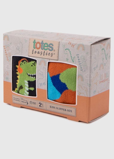 Totes Toasties Blue Childrens Original Slipper Socks (Twin Pack)